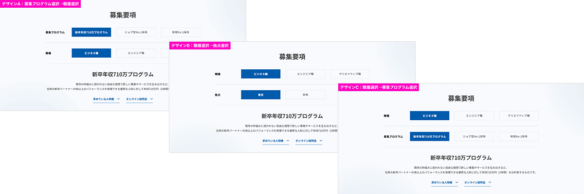アンケートを取って見せ方の改善